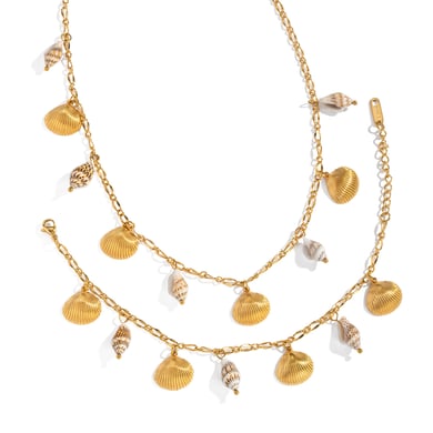 1 Piece Oceanic Shelll Stainless Steel Gold Color Charm Bracelet h5 Picture5
