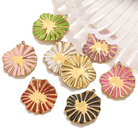 1 Piece DIY Flower Stainless Steel Women's Pendants
