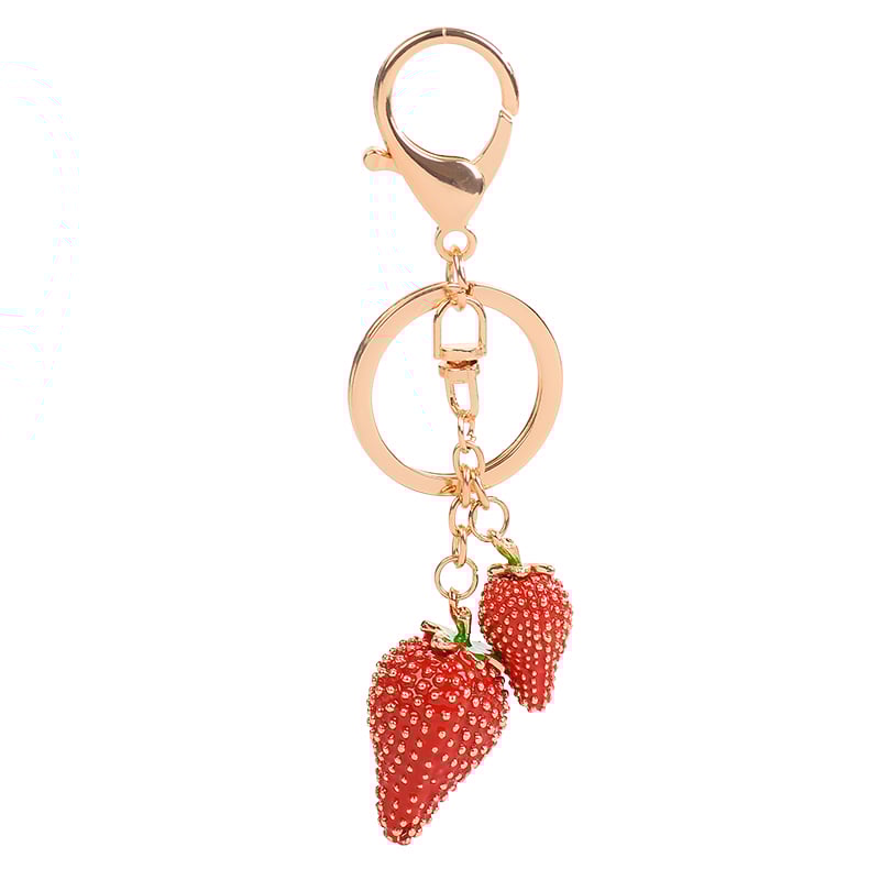 1 Piece Strawberry Alloy Keychain 