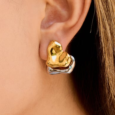 1 Paar einfache Serie Sweet Heart Edelstahl Gold Farbe Damen Ohrstecker h5 Bild3