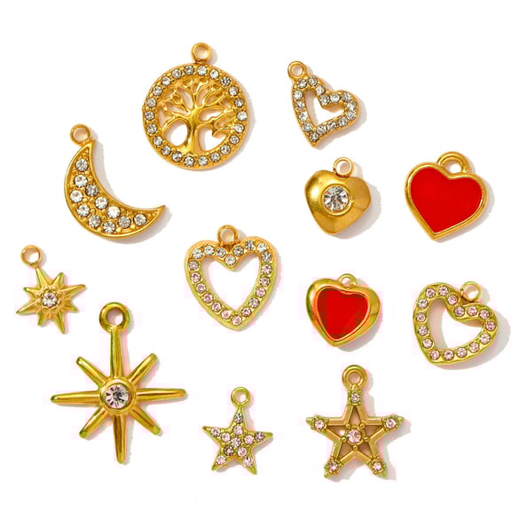 1 Piece Simple Series DIY Star Stainless Steel Gold Color Women's Pendants 2