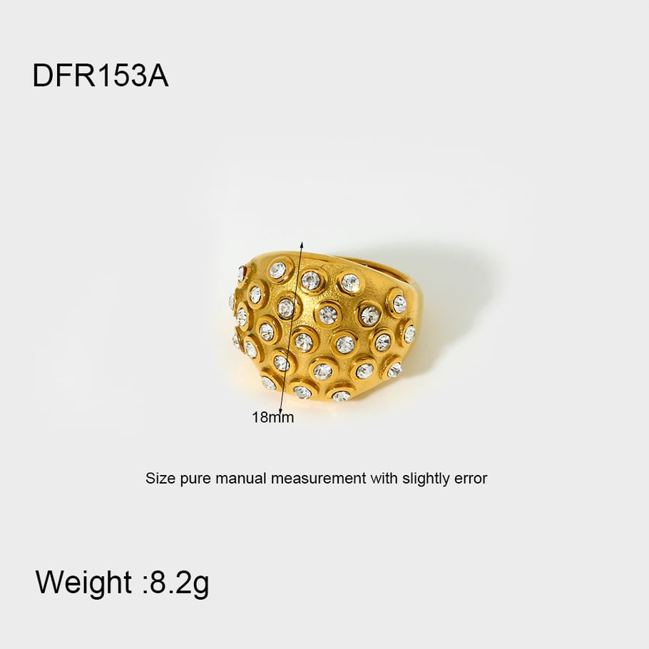 Luxurious Retro Geometric Stainless Steel  Gold Color  Statement Rings 
