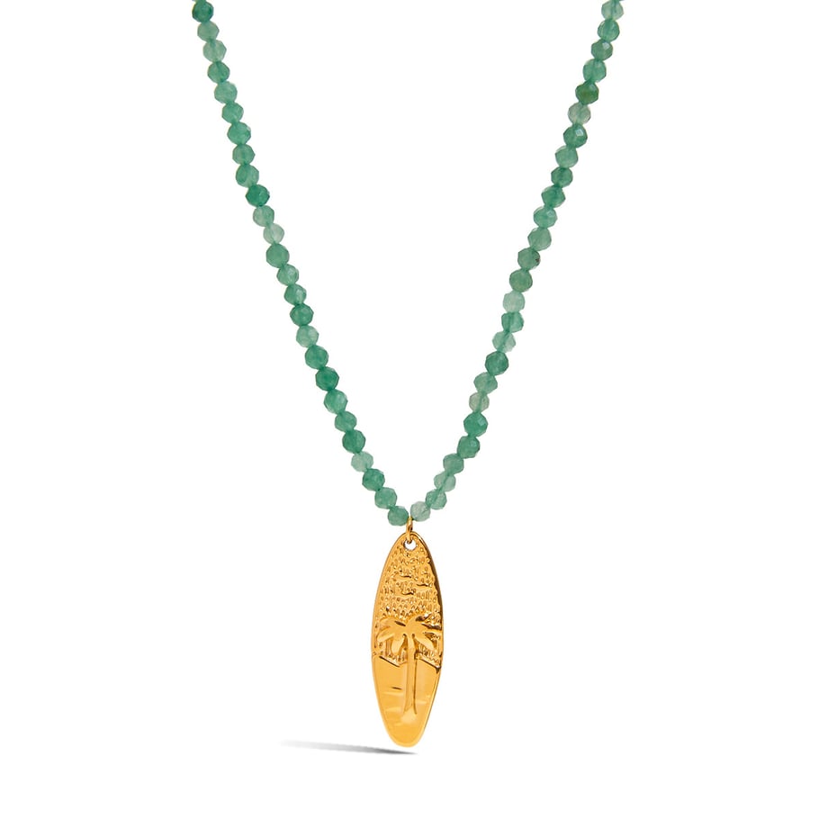 1 Piece Natural Green Turtle Stainless Steel Gold Color Women's Pendant Necklaces 