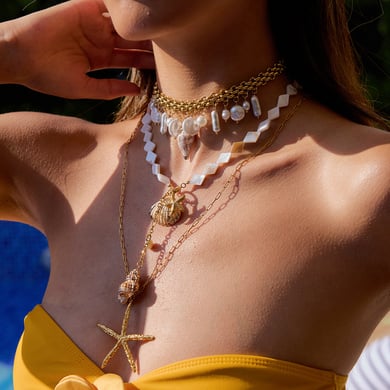 1 Piece Designable Series Vacation Shell Stainless Steel Gold Color Women's Pendant Necklaces h5 Picture4