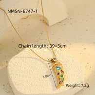 NMSN-E747-1 Altın Rengi Zirkonyum Kolye 