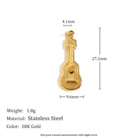 Trompet Gitar Kolye - Altın Resim16