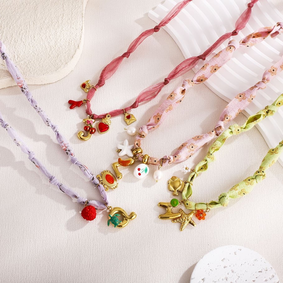 1 Piece Romantic Series Natural Letter Stainless Steel Scarves Women's Pendant Necklaces Picture3