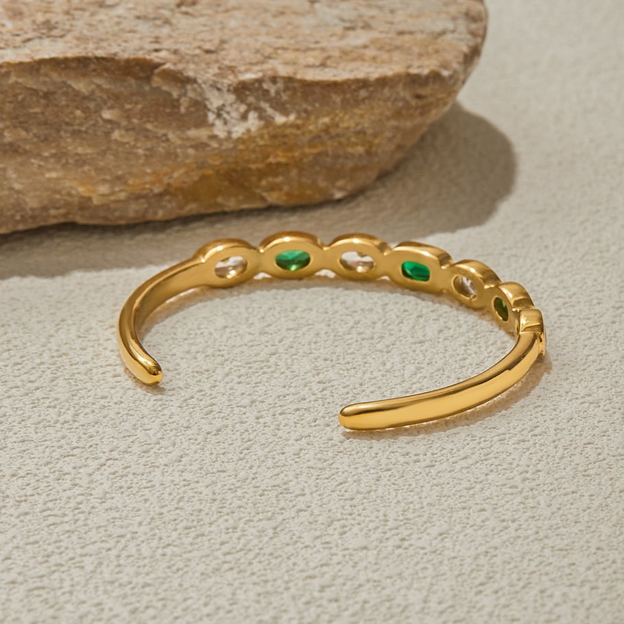 Bracelet classique géométrique en acier inoxydable couleur or pour femme, 1 pièce Image7