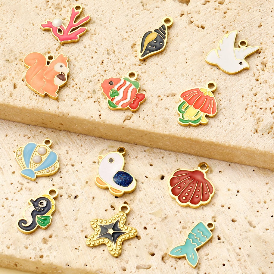 1 Piece Romantic Series DIY Animal Stainless Steel Gold Color Women's Pendants Picture4