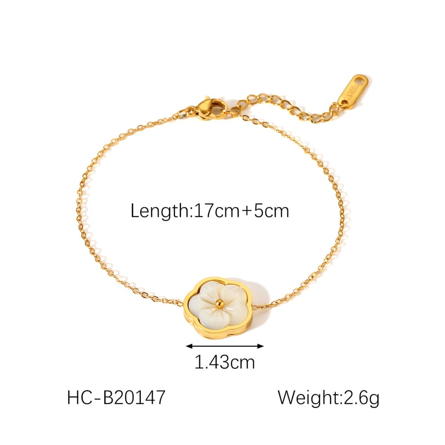 Daily Clover Stainless Steel Gold Color Shell Women's Chain Bracelets Picture2