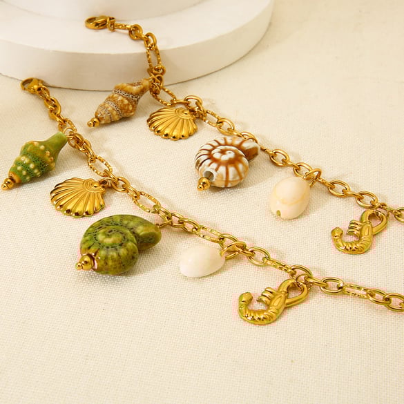 Vacation Turtle Stainless Steel  Gold Color Women's Charm Bracelets 2