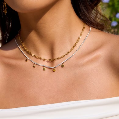1 Piece Simple Series Classic Twist Stainless Steel Gold Color Women's Chain Necklaces h5 Picture7