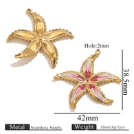 Zeester gradiënt 42x45mm - donkerrood roze wit Afbeelding12