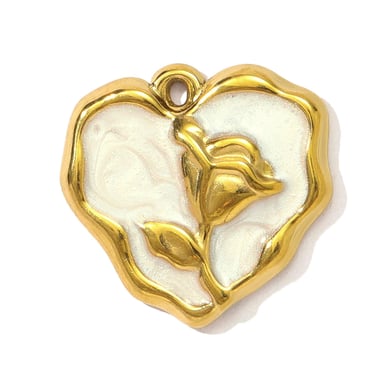 1 Stück Retro Mond Edelstahl Gold Farbe Damen Anhänger h5 