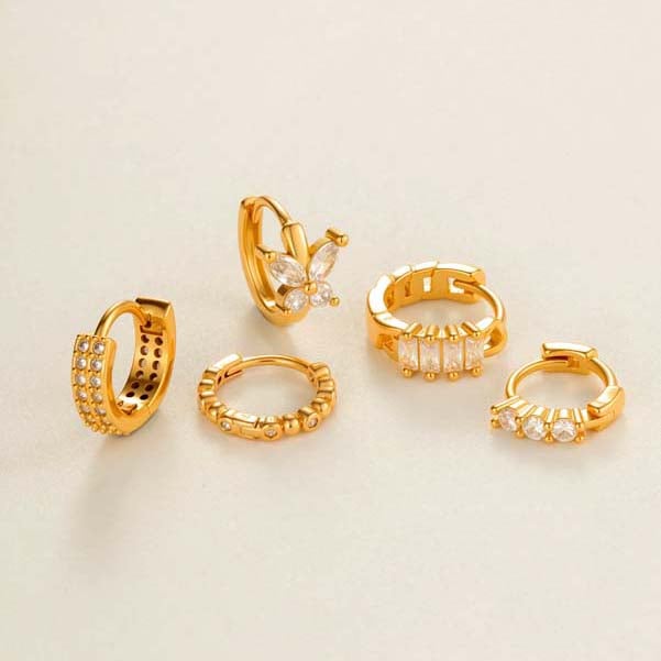 1 Stück exquisite rechteckige Creolen aus Kupfer und Gold mit Zirkonia für Damen Bild4