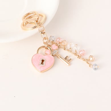 1 Piece Heart Clock Alloy Keychain h5 Picture4