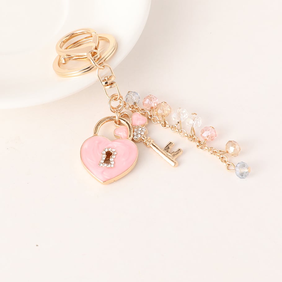 1 Piece Heart Clock Alloy Keychain Picture4