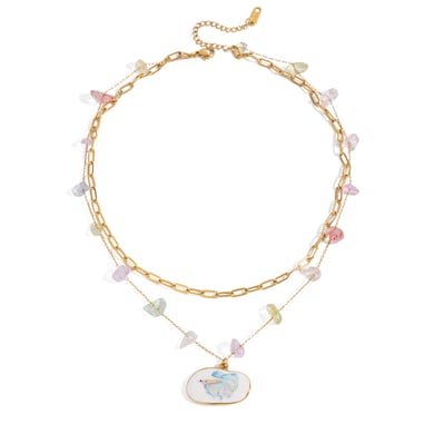 1 Piece Tropical Fish Stainless Steel Gold Color Women's Pendant Necklaces h5 