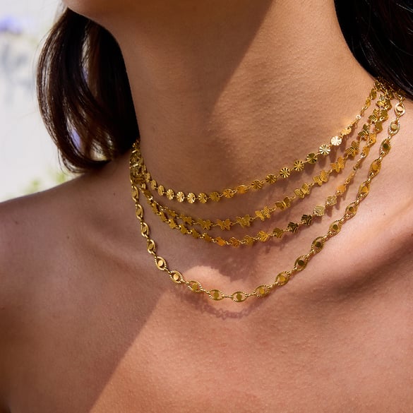 1 Piece Classic Shell Stainless Steel Gold Color Women's Chain Necklaces
