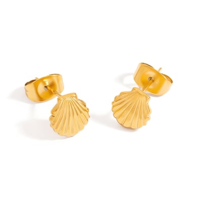 1 Paar Ohrstecker aus Edelstahl mit Seestern-Motiv in Goldfarbe h5 