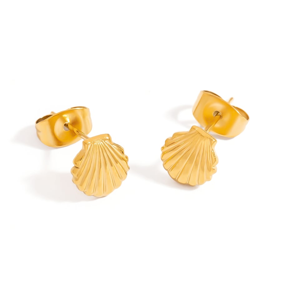 1 Paar Ohrstecker aus Edelstahl mit Seestern-Motiv in Goldfarbe 