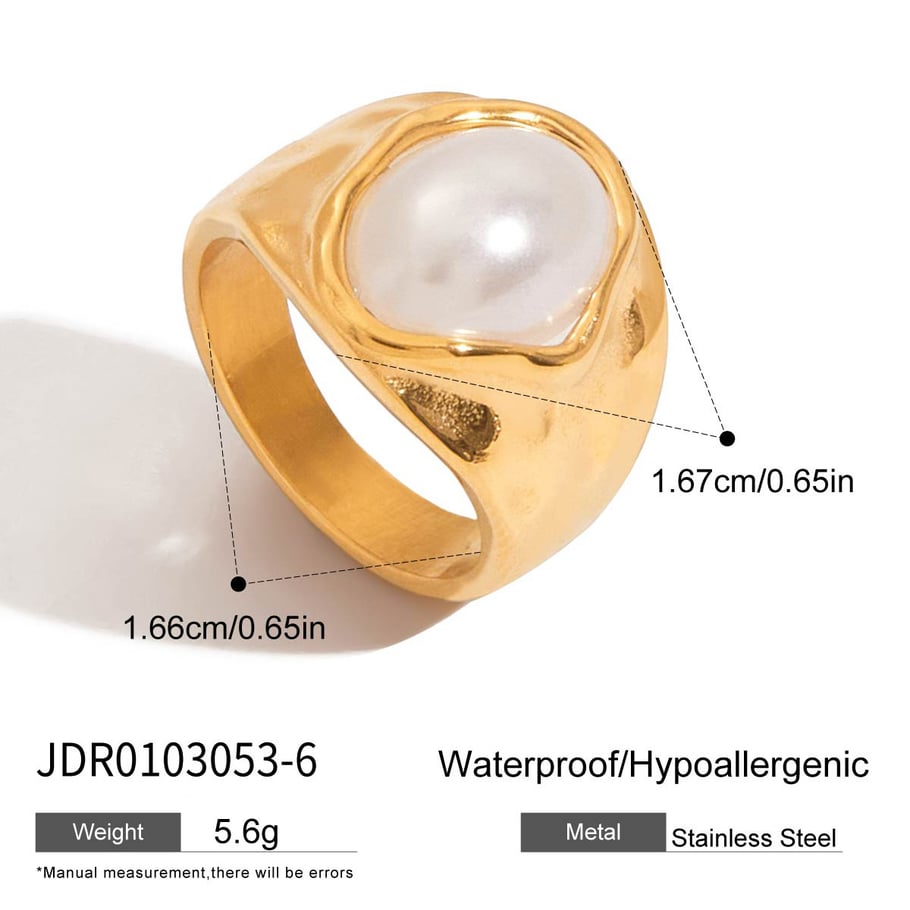 1 Stück Retro Geometrischer Edelstahl Goldfarben Statement Ringe 