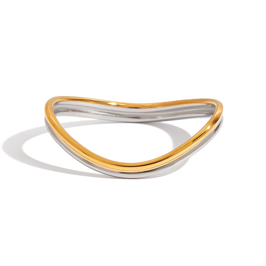 1 brazalete clásico irregular de acero inoxidable para mujer 