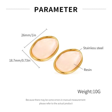 1 Paar Simple Series Tägliche geometrische Edelstahl Gold Farbe Damen Ohrring Sets h5 Bild2