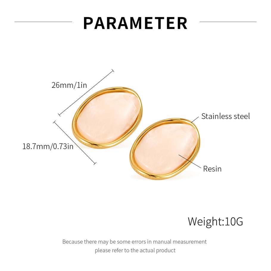 1 Paar Simple Series Tägliche geometrische Edelstahl Gold Farbe Damen Ohrring Sets Bild2