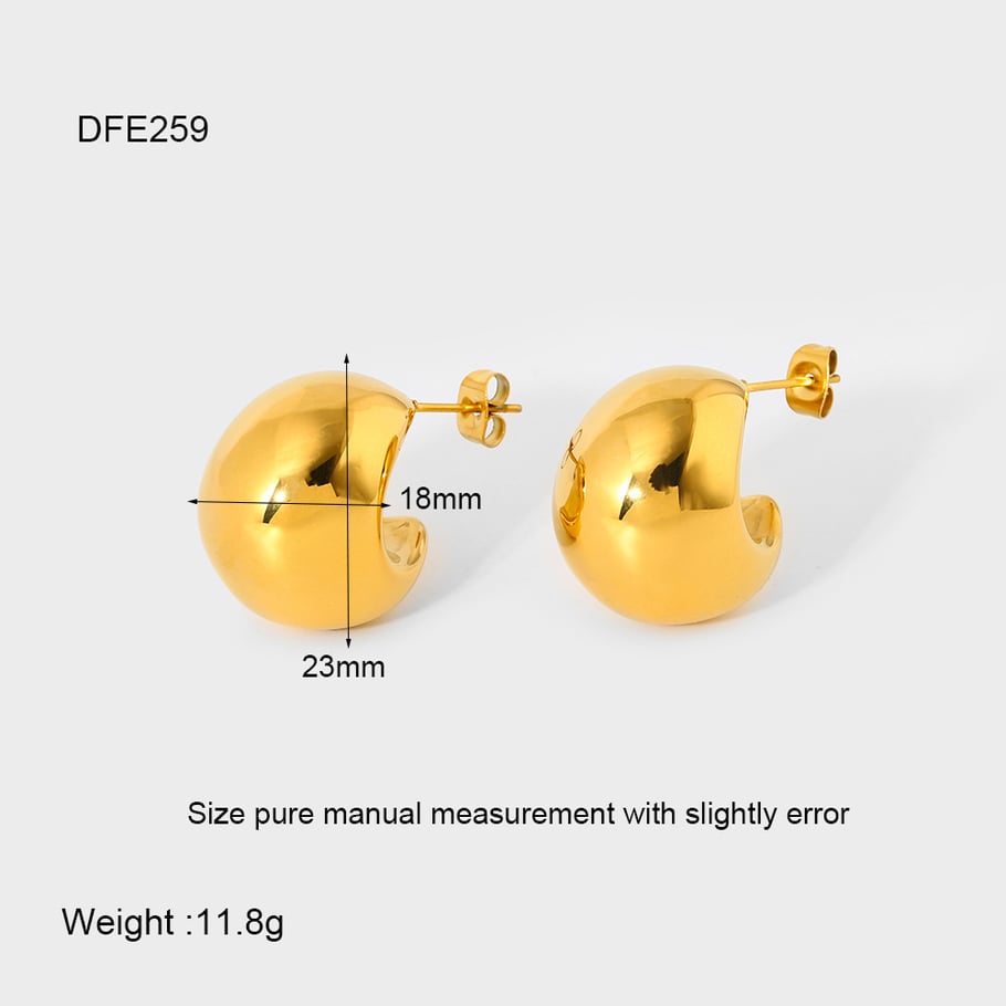 1 paar Simple Series Daily geometrische oorbellen van roestvrij staal voor dames 
