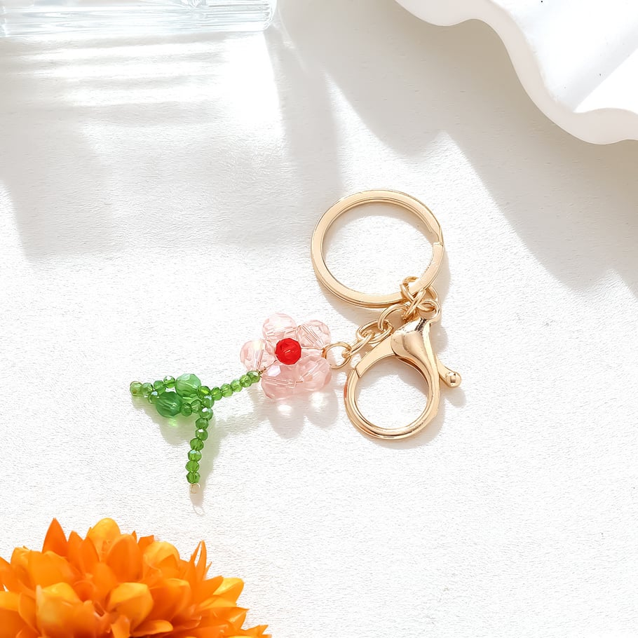 1 Piece Romantic Flower Keychain Picture4