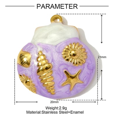 1 colgante de acero inoxidable oceánico color dorado para mujer h5 Imagen2