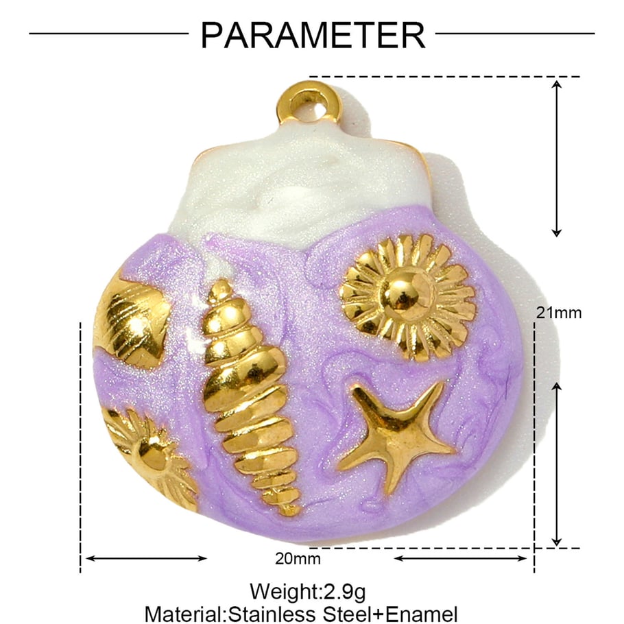 1 colgante de acero inoxidable oceánico color dorado para mujer Imagen2