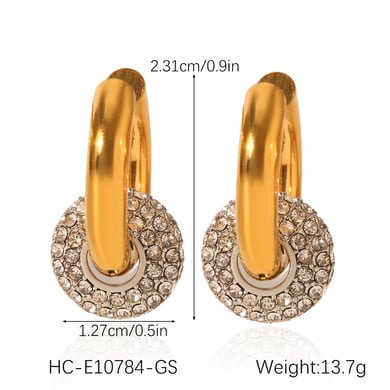 Simple Series Daily Geometric Stainless Steel  Zircon Women's Drop Earrings h5 Picture2