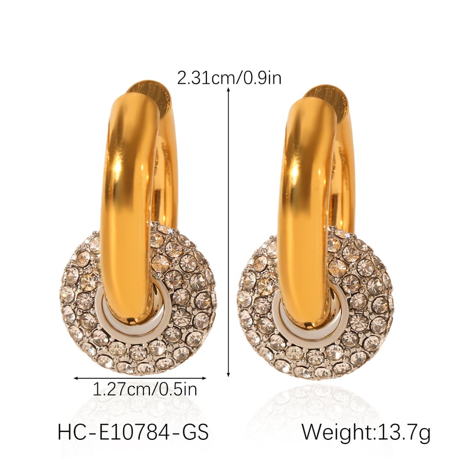 Simple Series Daily Geometric Stainless Steel  Zircon Women's Drop Earrings Picture2