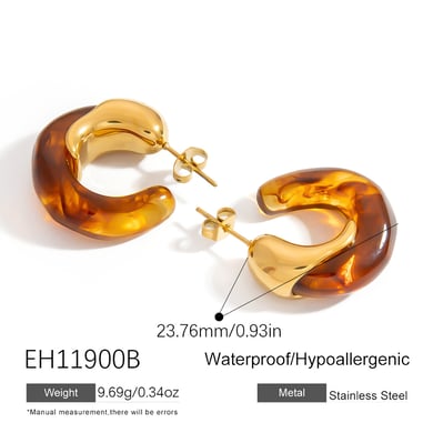 Simple Series Casual Geometric  Gold Color Acrylic Women's Stud Earrings h5 Picture2