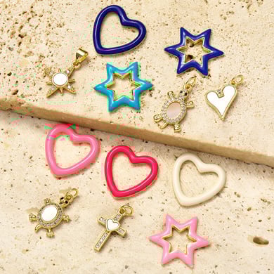 1 pieza DIY Corazón de acero inoxidable color dorado Colgantes para mujer h5 Imagen4