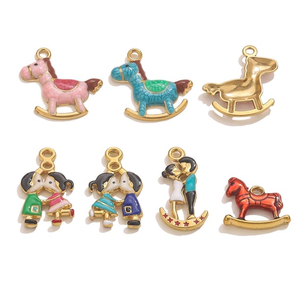 1 Piece DIY Hobbyhorse Stainless Steel Women's Pendants