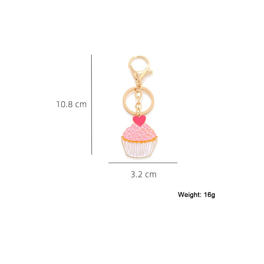 1 Piece Sweet Cake Alloy Keychain 