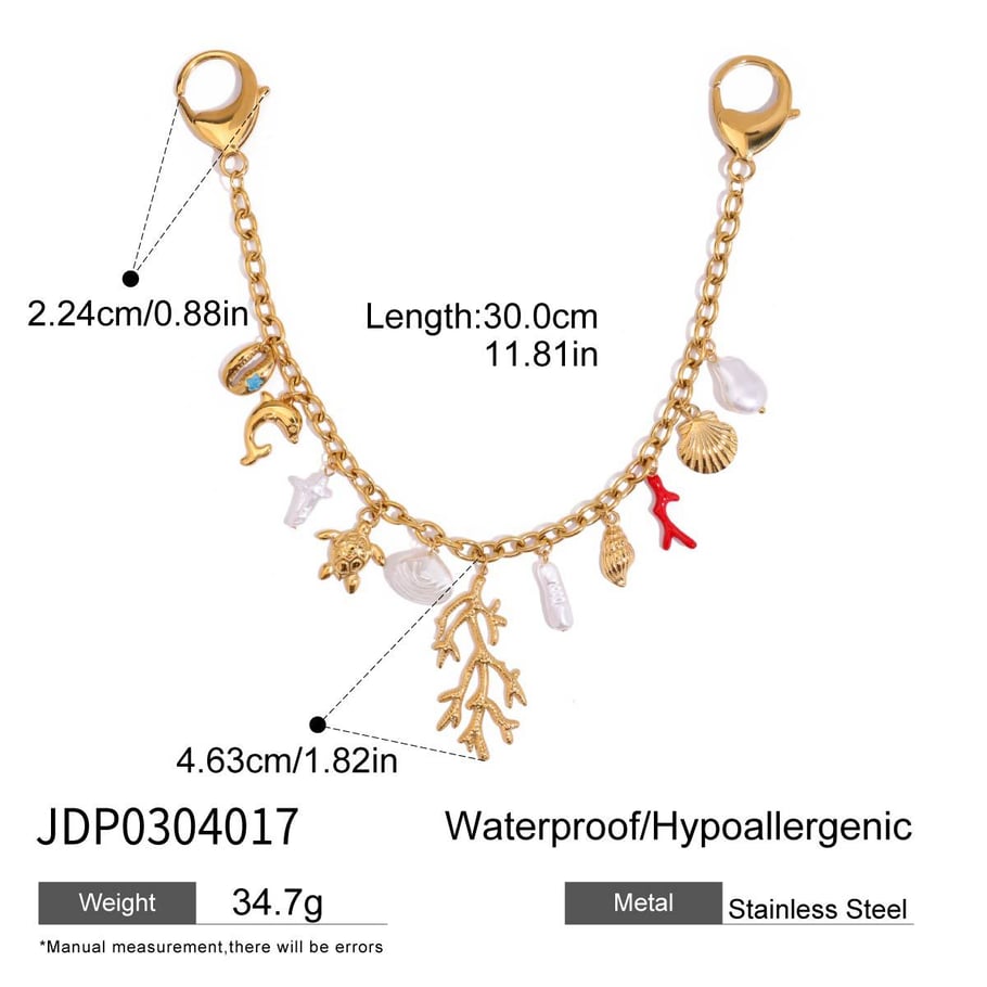 1 Piece Oceanic Shell Stainless Steel Gold Color Women's Bag Chain Picture2