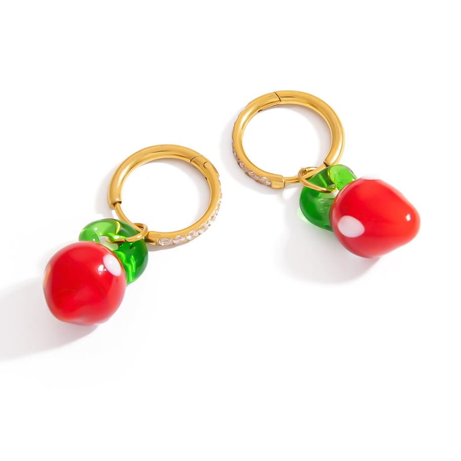 Pendientes de mujer hechos a mano con forma de fruta de la serie romántica 