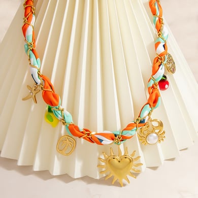 1 Pair Simple Series Casual Heart Stainless Steel   Gold Color  Women's Pendant Necklaces h5 Picture4