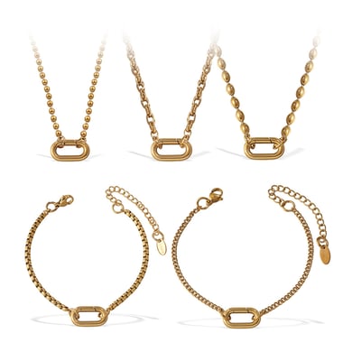 1 Stück einfaches Edelstahl-Charm-Armband in Goldfarbe zum Selbermachen h5 Bild5