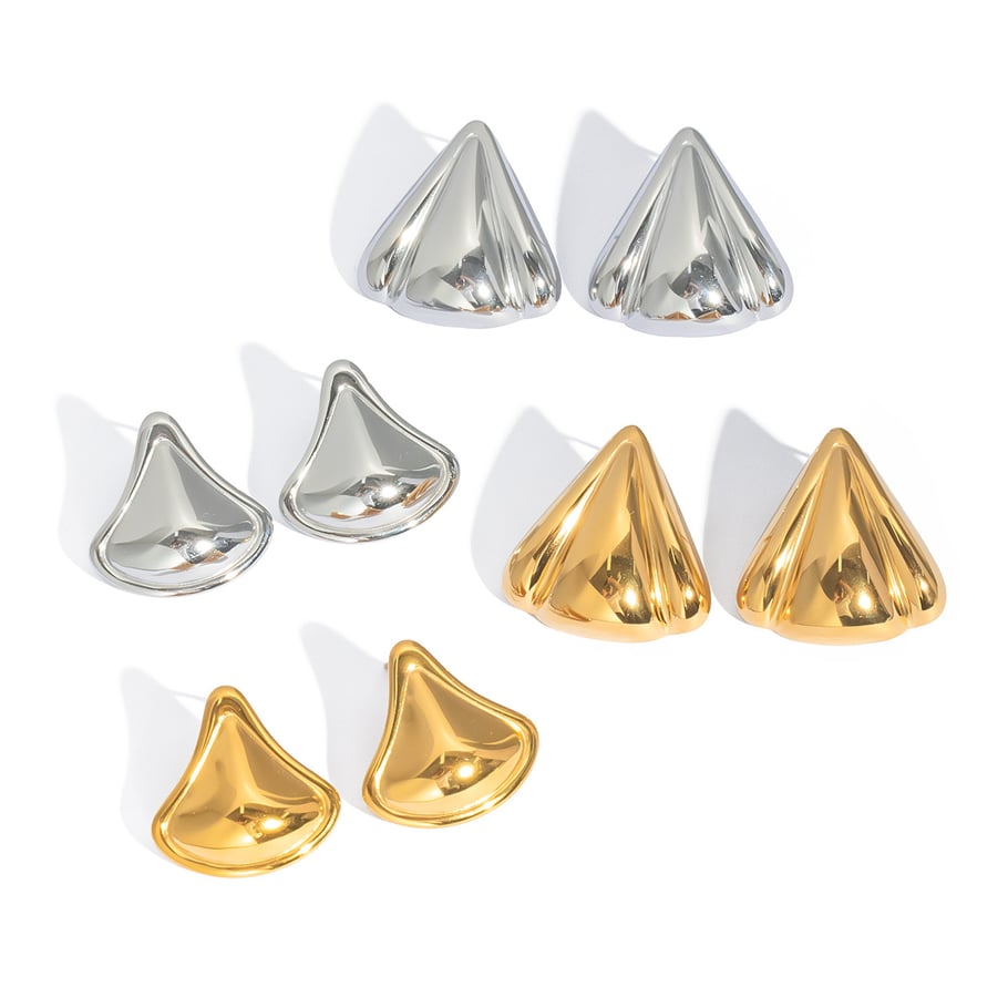 1 Pair Stainless Steel Gold Color Stud Earrings h5Picture5