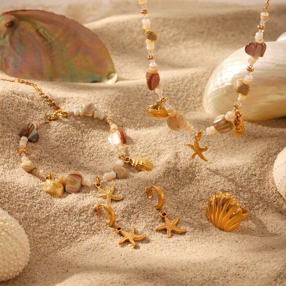Vacation Turtle Stainless Steel  Gold Color  Women's Pendant Necklaces