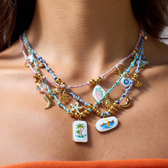 1 Piece Stylish Coconut Tree Stainless Steel Gold Color Women's Pendant Necklaces