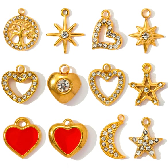 1 Piece Simple Series DIY Star Stainless Steel Gold Color Women's Pendants