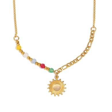 1 Piece Colorful Sun Pendant Necklaces h5 