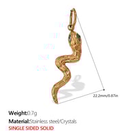 PJ290GNG Ciondolo in oro monofacciale con pietra verde Immagine4