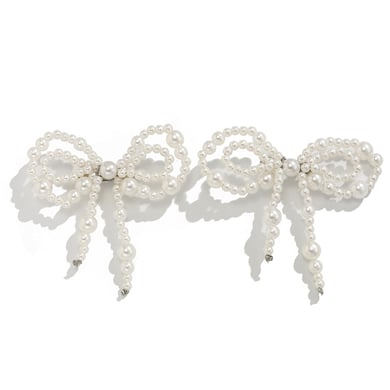 Jeansband met kralen en strik als enkelaccessoire h5 